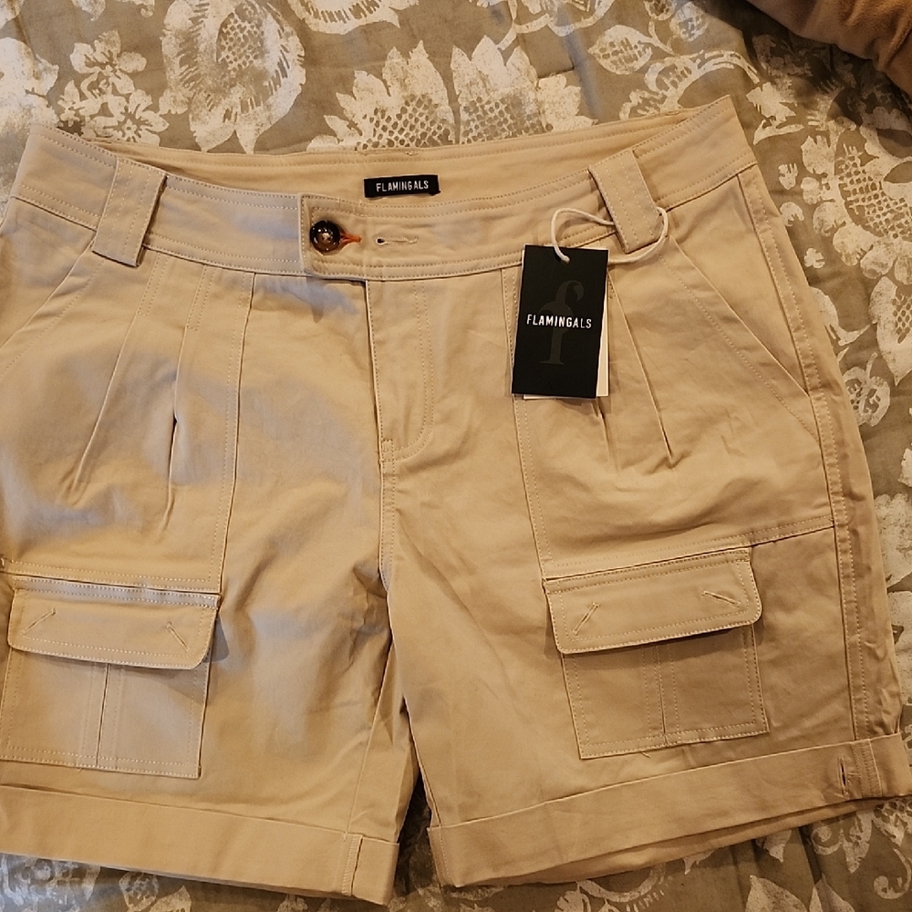 Flamigals Tan Cargo Shorts with Classic Design and Regular Fit